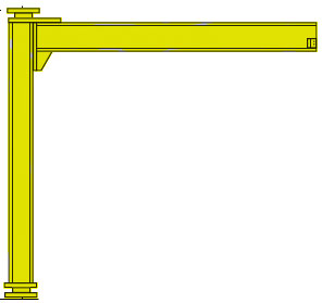 Полноповоротный колонный консольный кран с креплением к полу и потолку